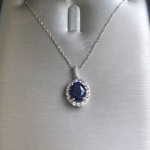 Zales Sapphire Pendant Necklace